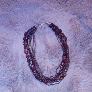 Elegant Brown Beaded Necklace